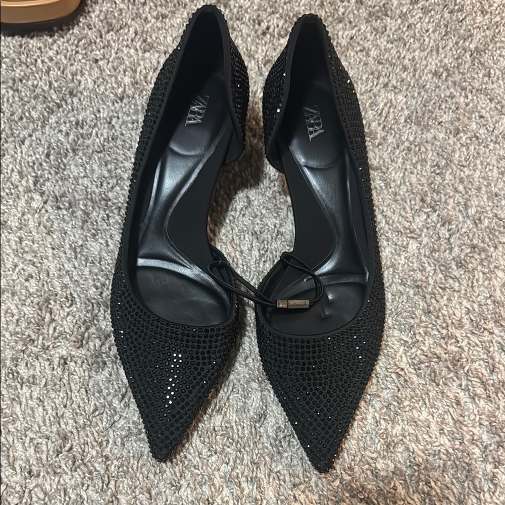 Zara rhinestone kitten heels
